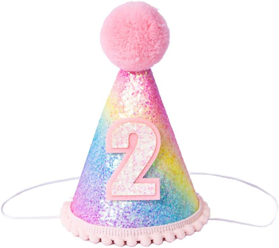 Baby Boy Girl First Birthday Crown - Number 3 Headband Little Prince Princess Hat Sparkle Gold Style 3Rd Decorations Tiara Crown Cake Smash Photo Prop, Girl Pink image number 4