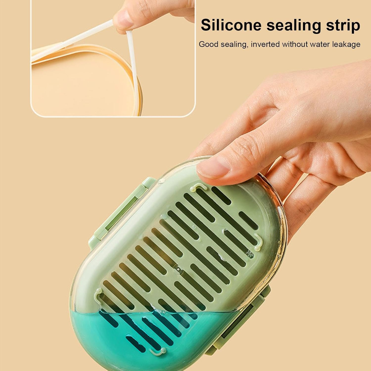 Arrovarp Shampoo Bar Container, Portable Shampoo Case Soap Box, Shampoo Bar Holder Travel Shampoo Holder with Drain Board Double Layer for Home image number 5