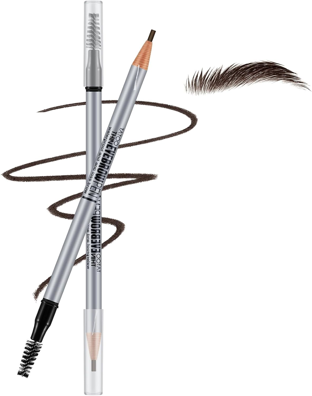 Apooliy Waterproof Eyebrow Pencil,Pull Cord Brow Pen Long Lasting,Microblading Supplies Brow for Marking Filling Outlining Eye Brow Liners
