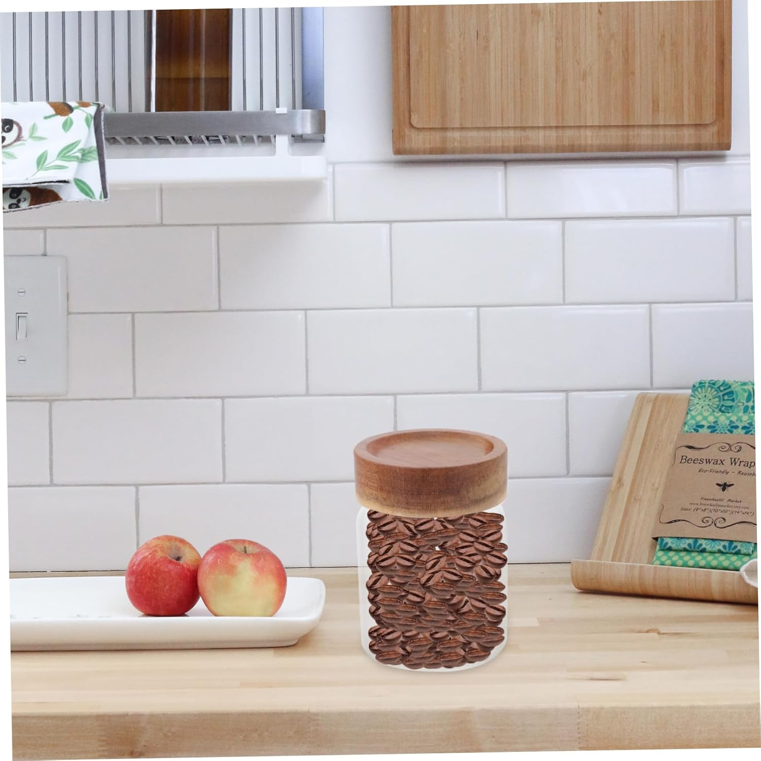 FUNOMOCYA Coffee Storage Jar Sealed Storage Jar Beans Container Lid Kitchen Supply Airtight Coffee Canister Home Can for Fresh Beans image number 3