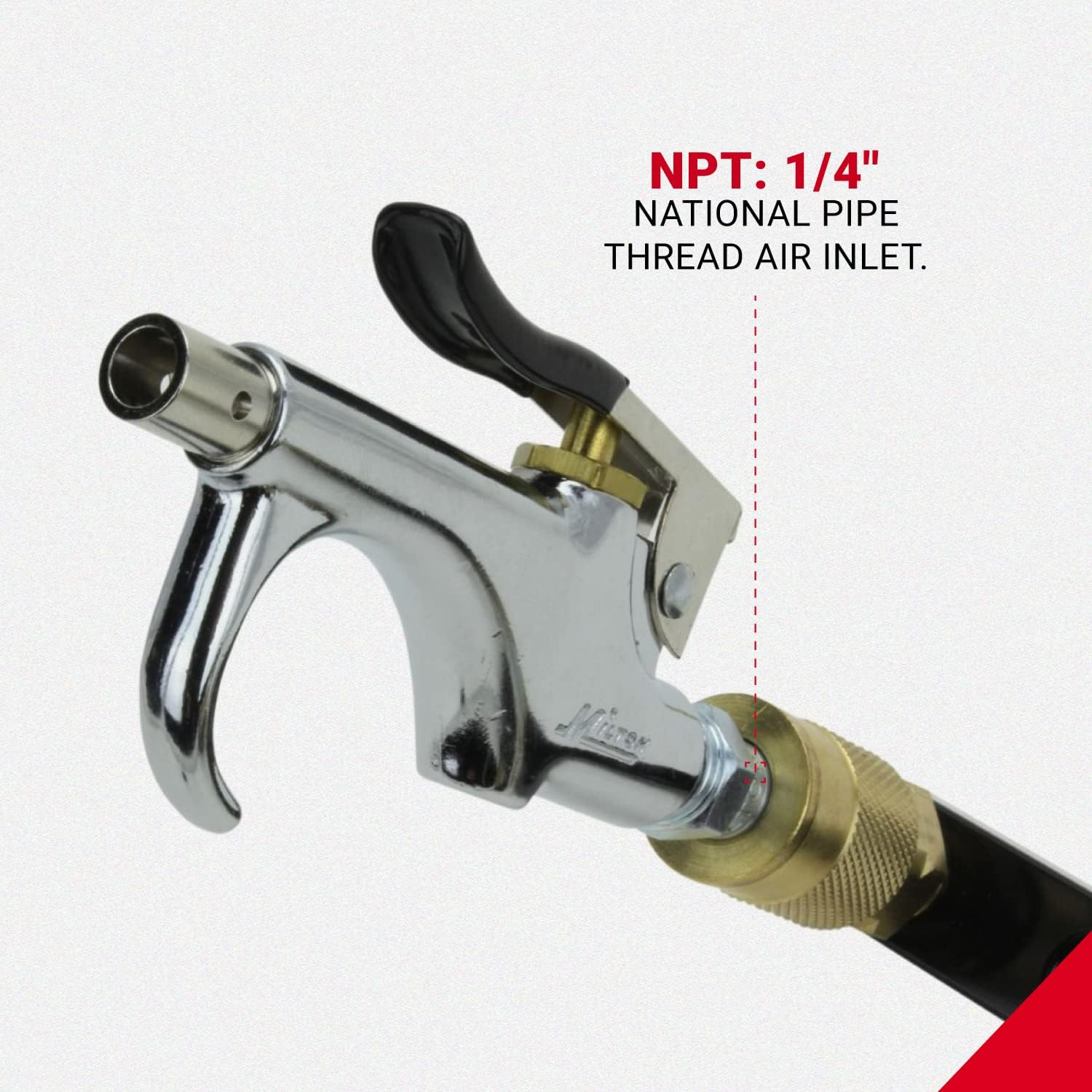 Milton (S-148) 1/4" NPT Lever Blow Gun - Rubber and Safety Tip Nozzles image number 3