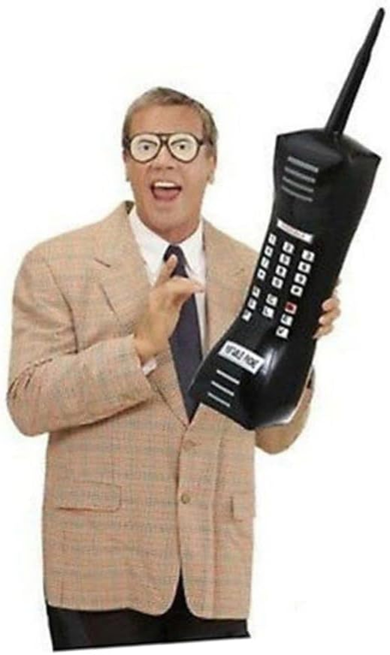 SAFIGLE 2Pcs Inflatable Vintage Toy Mobile Phones for Clueless Party Black Fake Phone Props image number 3