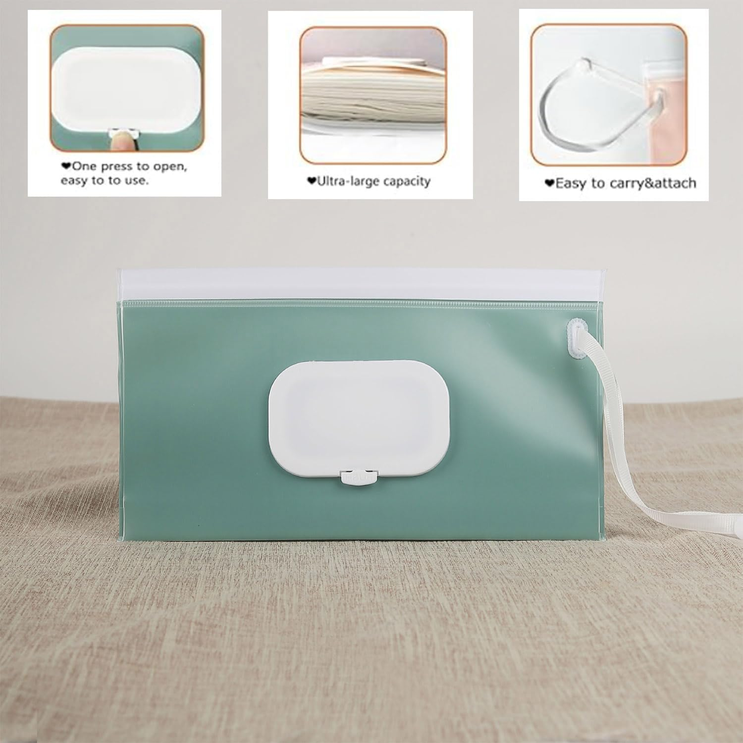 3 Pack Wet Wipe Pouch Wipe Dispenser, Travel Wipes Case Refillable Wet Wipe Bag Travel Wipes Dispenser Wipe Pouches,Portable Refillable Wipe Holder Wipes Container Travel Wipes Case Wipes Dispenser image number 1