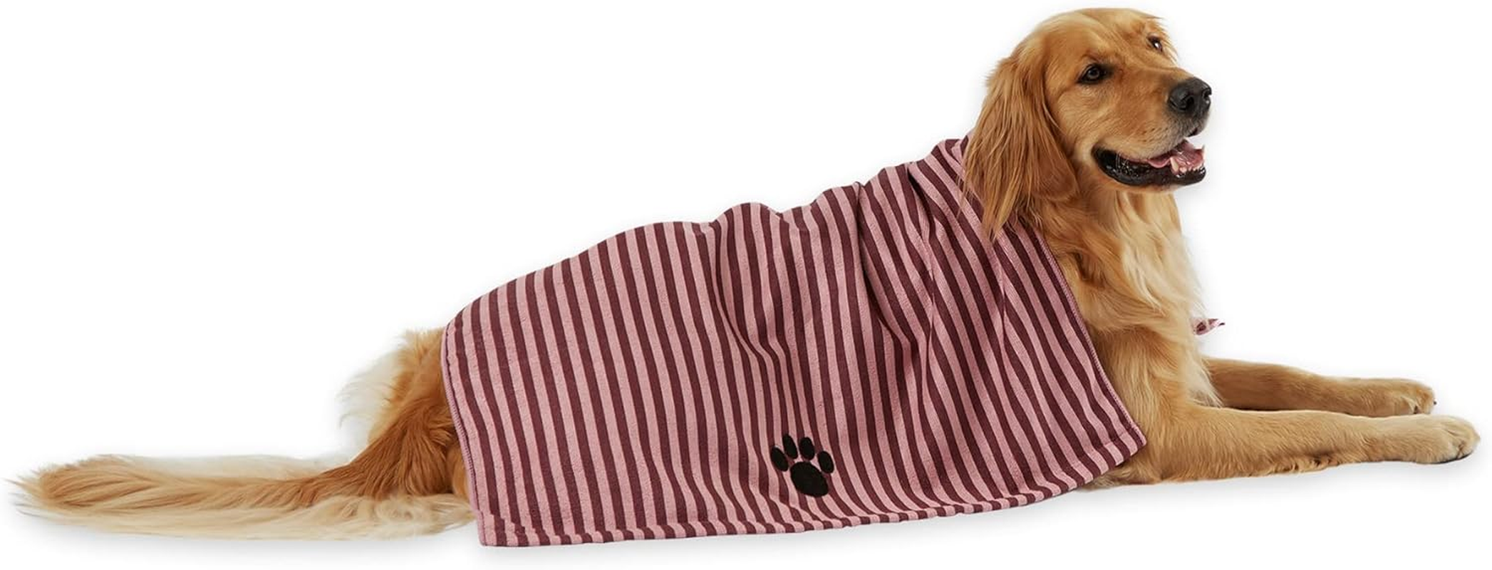 Bone Dry Pet Grooming Towel Collection Absorbent Microfiber X-Large, 41X23.5, Striped Aqua