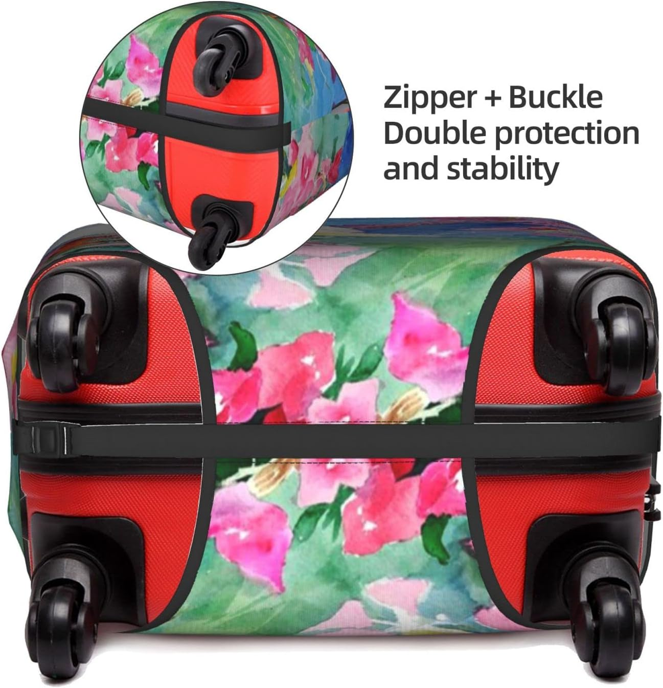 Obabo White Parttern Travel Luggage Cover,Washable Suitcase Cover Protector Anti-Scratch Suitcase Cover Fits 18-32 In, Beautiful Cockatoo Bird Flower, L