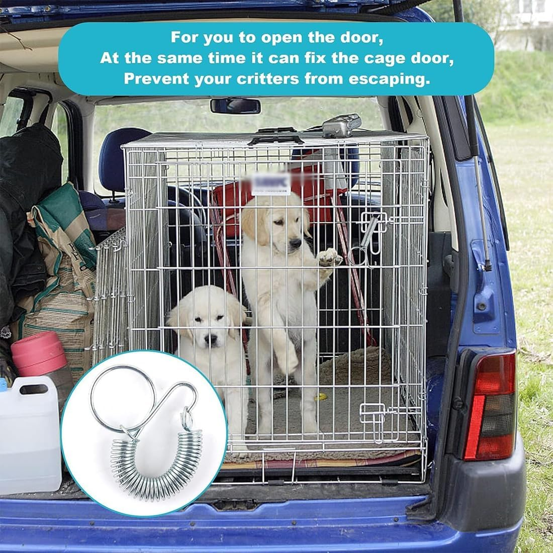 BEPSYOM Rabbit Cage Door Hooks, Pack of 10 Multifunctional Spring Latch Hooks for Cages, Metal Rabbit Cages, Door Finger Spring, for Birds, Dogs, Cats, Parrots, Small Animals image number 4