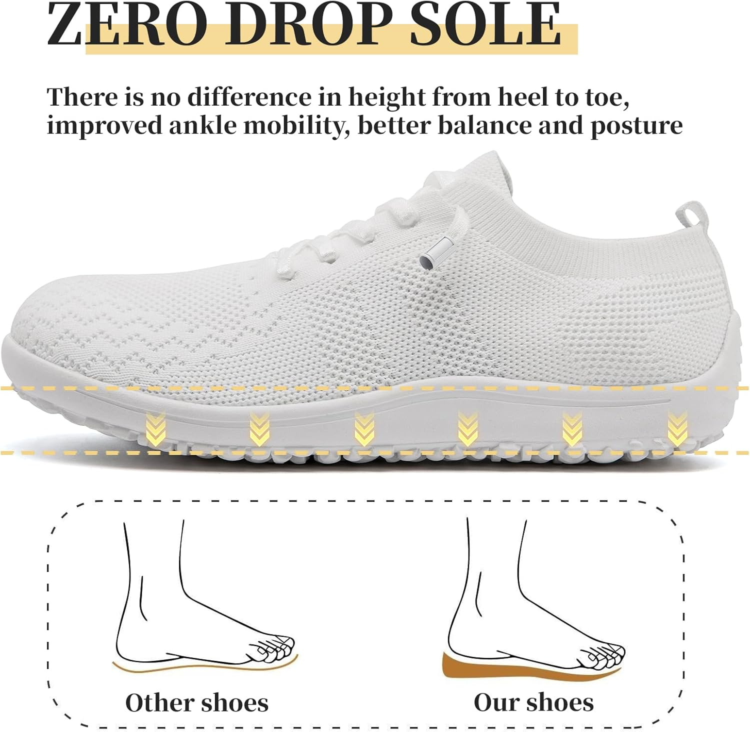 Barefoot Shoes Women Wide Toe Box Running Tennis Sneakers Minimalist Zero Drop Sole Non Slip Breathable Comfortable Workout Gym Shoes image number 4