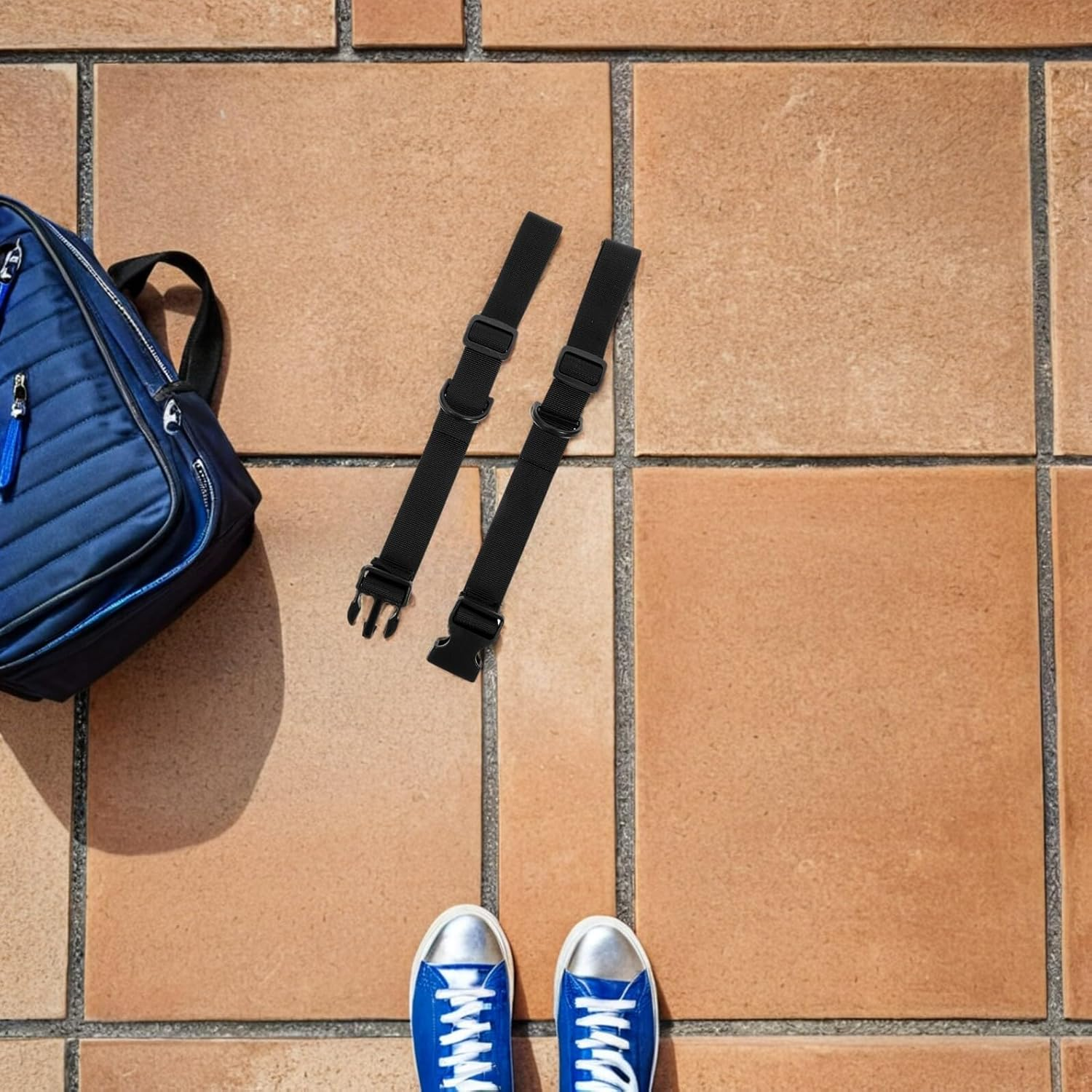 GALPADA 5Pcs Black Nylon Luggage Straps Quick-Release Buckles, Adjustable Heavy Duty Binding Straps for Suitcases, Backpacks, Yoga Mats, and Outdoor Travel Gear image number 3