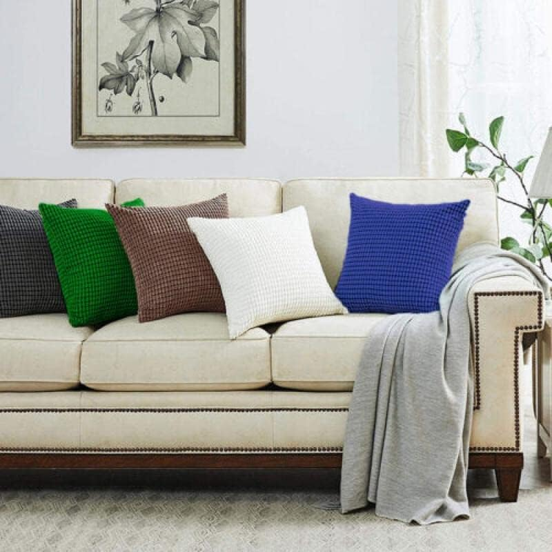 45X45 Plain Solid Colour Cushion Cover Decorative Pillow Case Home, Hidden Zipper Design, Handmade Quality - Black image number 2