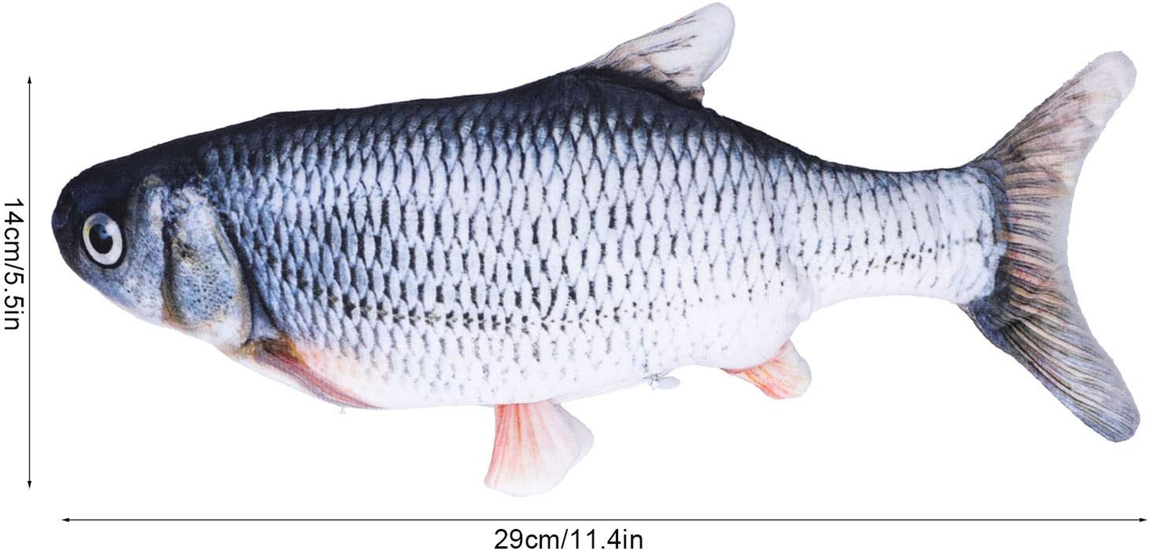 Electric Flopping Fish, Bite‑Resistant Fish Catnip Toys Flopping Fish Cat Toy Durable Cat Kicker Fish Toy for Pet for Activity(Crucian Carp USB Charging) image number 6