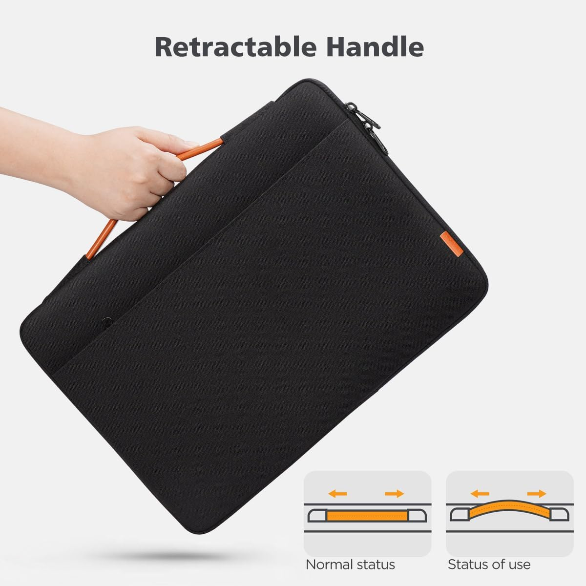 KIZUNA Laptop Sleeve Case 15.6 Inch Computer Carrying Bag for 16" Macbook Pro M1 M2 Max/16 Lenovo Ideapad Flex 5I/Thinkbook 16+ /15.6" HP Envy X360 15/Dell XPS 15/LG Gram 15/Ideapad 5 Pro Gen 6,Black image number 6