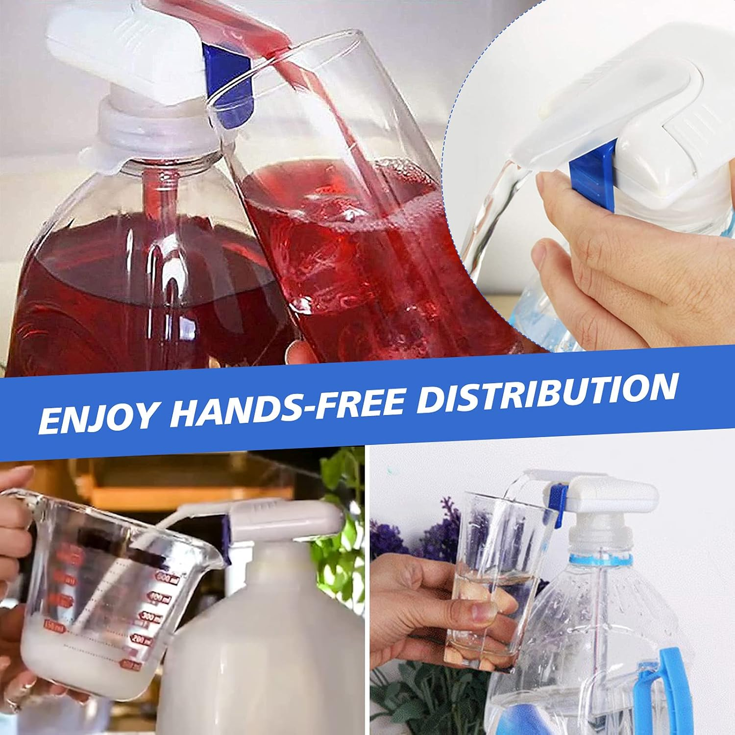 2 Pack Auto Drink Dispenser, Electric for Milk, Juice, Beer - Spill-Proof Beverage Dispenser for Home, Kitchen, Party, Wedding, Outdoor Decoration, Medium, Blue image number 2