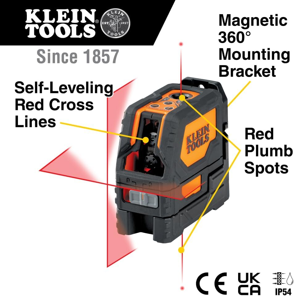 Klein Tools 93LCLS Self-Leveling Cross-Line Laser Level with Plumb Spot image number 2
