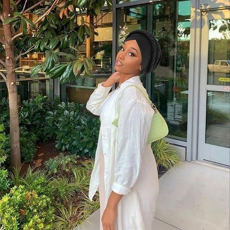 Turbans for Women Pre-Tied Head Scarf for Women'S Hair Wraps Cover Beanie Cap Headwear for Women image number 6