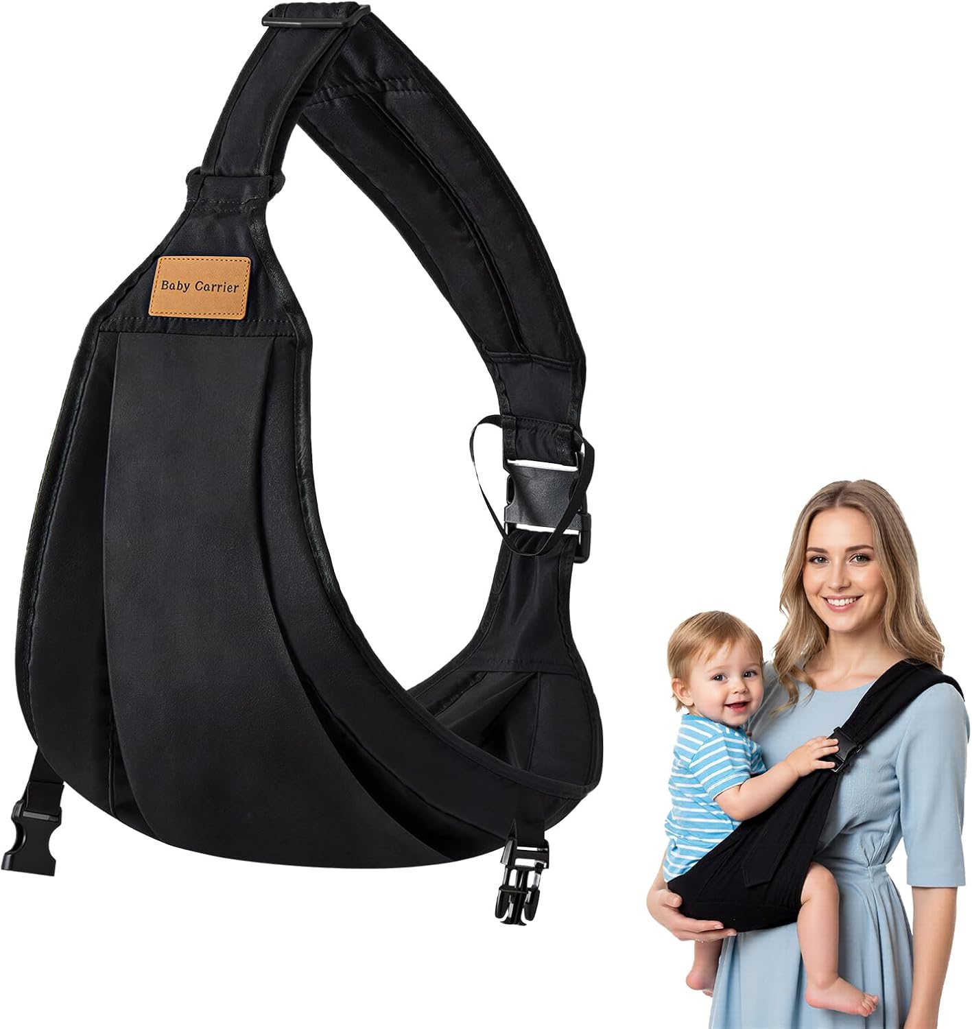 Baby Carrier Sling - Upgraded Ergonomic Design, Adjustable & Comfortable Infant to Toddler Wrap (0-36 Months) with Non-Slip Hip Seat, Lightweight & Breathable for Secure Travel, Shopping, and Daily Use in UAE &ndash; Your Safe & Baby Carrier Essential image number 5