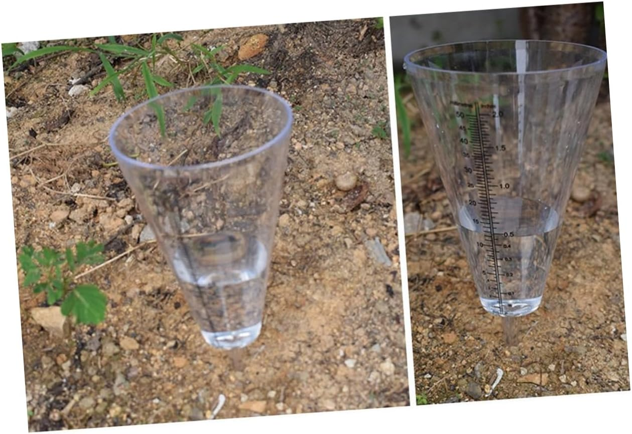 Garneck 3Pcs Transparent Cone-Shaped Rainfall Gauge with Clear Graduated Scale Plastic Outdoor Rain Gauge for Garden Lawn Farming Measurement image number 6
