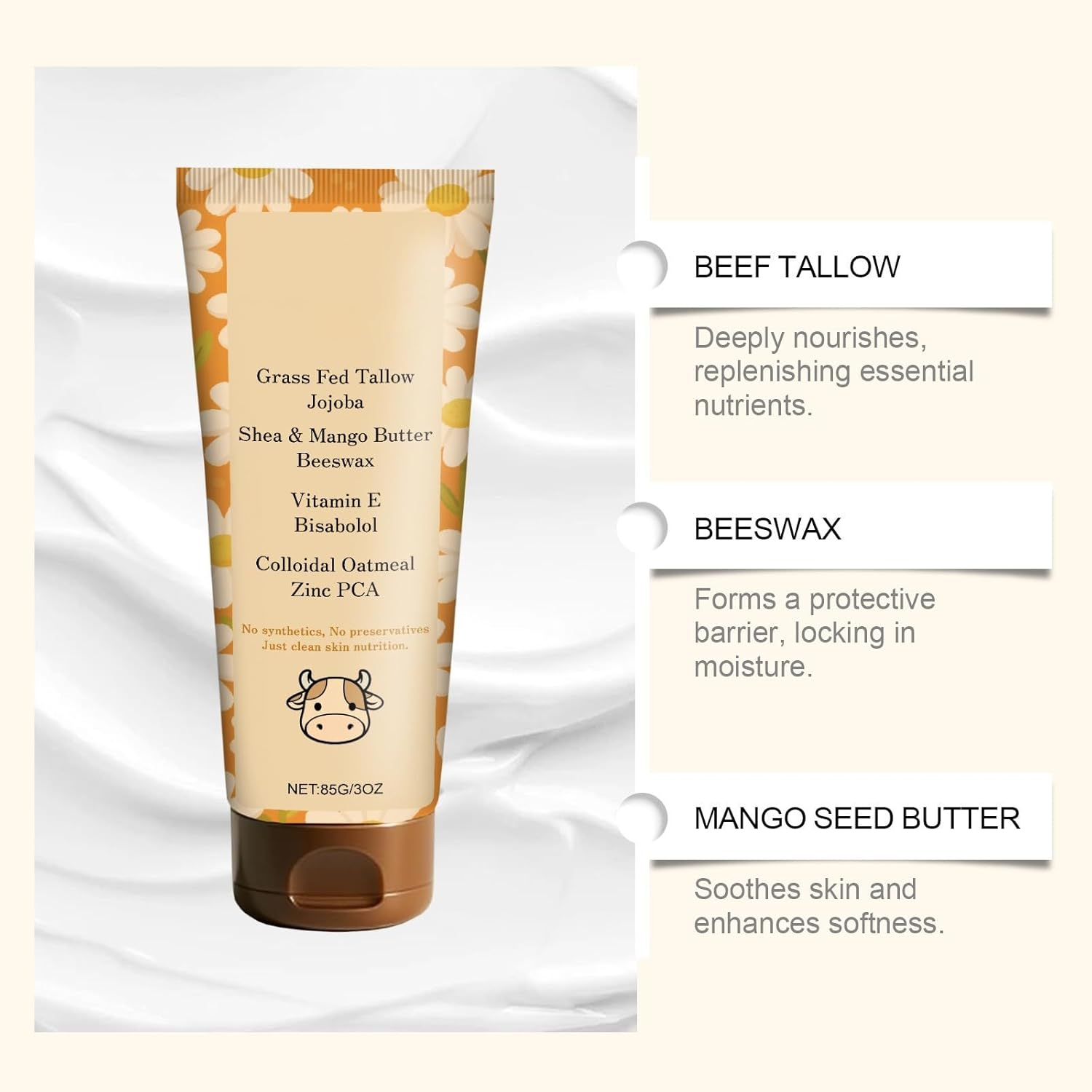 Belano Tallow Glow Balm, Tallow Barrier Reconstruction Balm with Colloidal Oatmeal & Organic Tallow, Deep Nourishment & Long-Lasting Hydration, Supports Skin&rsquo;S Natural Barrier (2Pcs) - 1Pcs image number 7