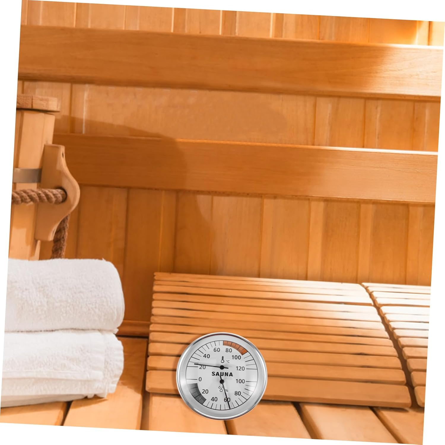 Sauna Hygrothermograph Indoor Outdoor Temperature Humidity Gauge for Sauna Rooms Nursery Garden Monitoring image number 3