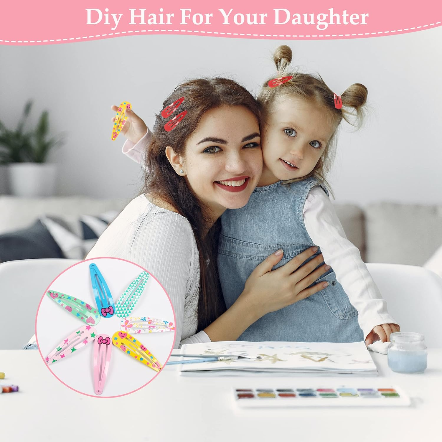 Pack of 50 Hair Clips Girls, 5 Cm Cute Small Hair Clips, Metal Hair Clips, Children'S Hair Clips, Hair Accessories for Girls, Children, Women image number 2