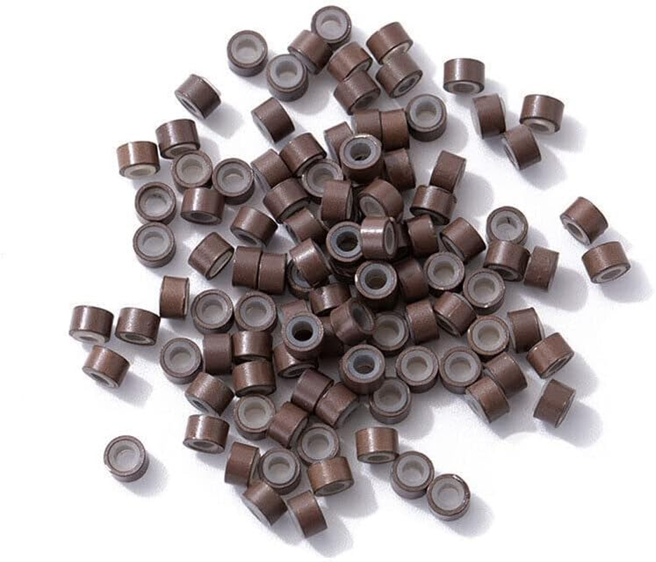Hair Extension Micro Rings Beads 200 Silicone Lined Microbeads 5Mm X 3Mm Links&ndash; Versatile Color Range for Natural Look