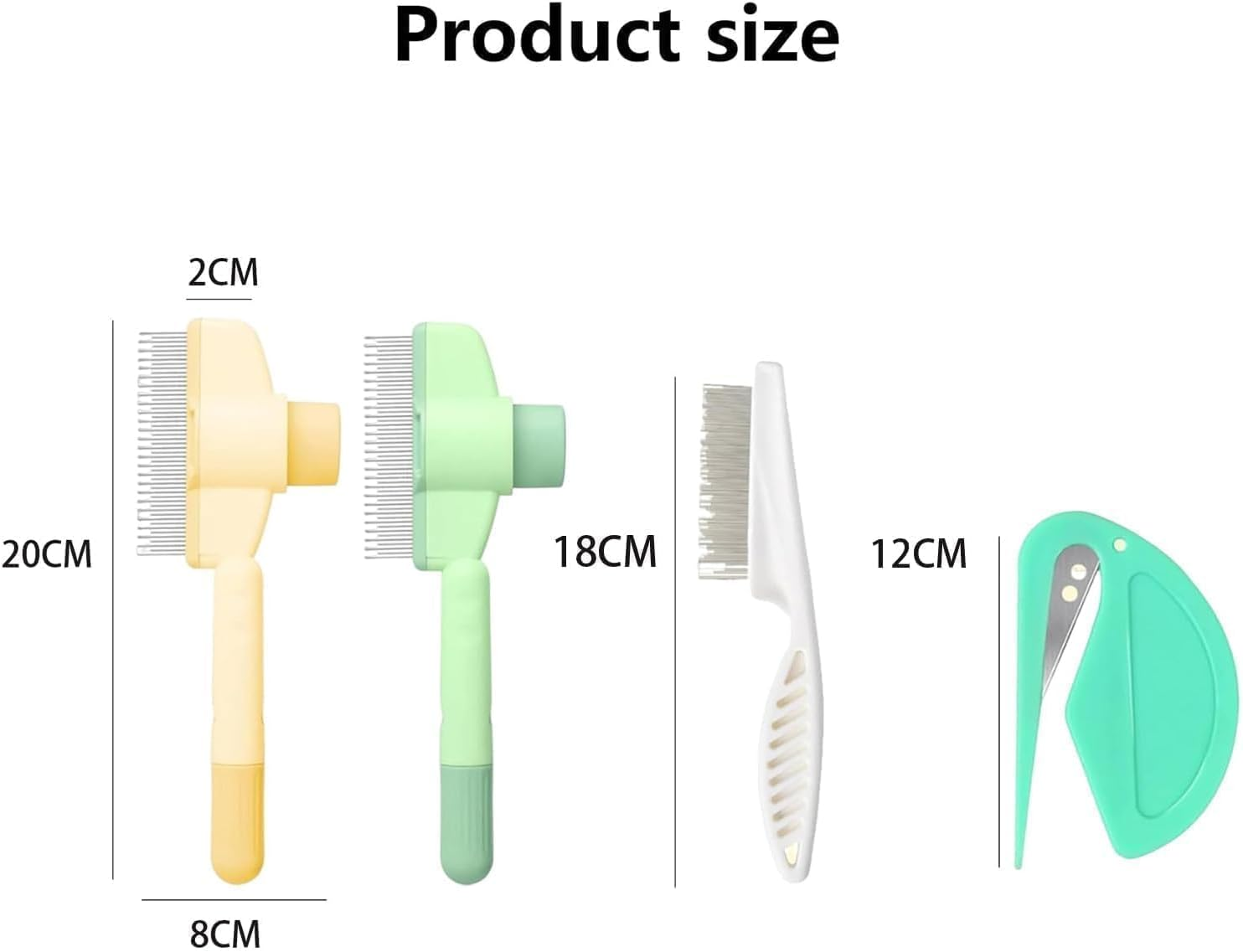 Alriedy Set of 4 Self-Cleaning Flea Combs - Premium Cat Comb & Dog Comb | Double Sided Fur Flash Brush with Stainless Steel Tines | for Long/Short Hair, Fleas, Ticks & Hair Removal image number 4