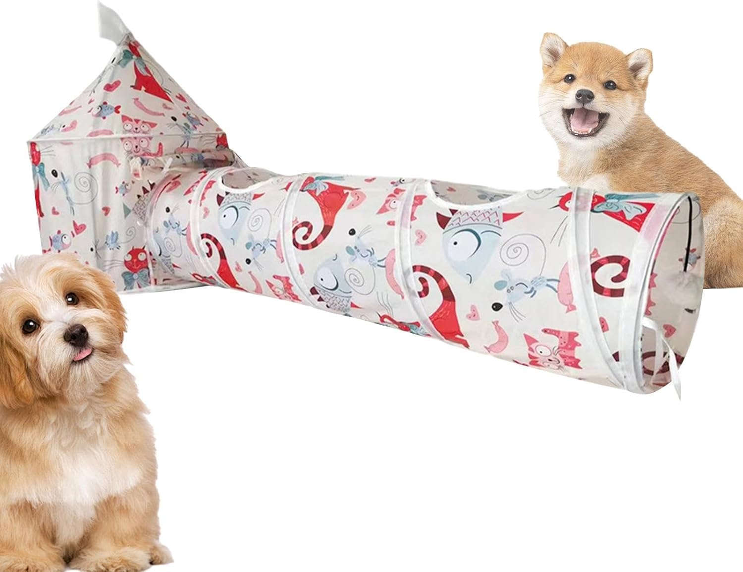 Znutc Pet Cat Tunnel Tube, Folding Puppy Tunnel Tent, Portable Indoor/Outdoor Kennel, Cat Tunnel Tube Tent, Foldable for Easy Storage image number 4