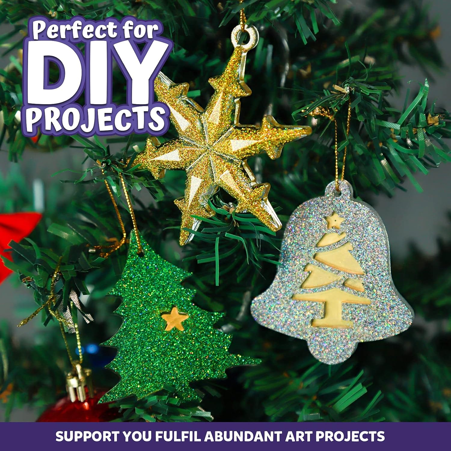 LEOBRO Holographic Extra Fine Glitter Powder, 15 Colors, Craft Glitter for Resin Jewelry Art Crafts Making, Cosmetic Glitter for Nail Body Face Hair, with 10 PCS Stir Spoons image number 2