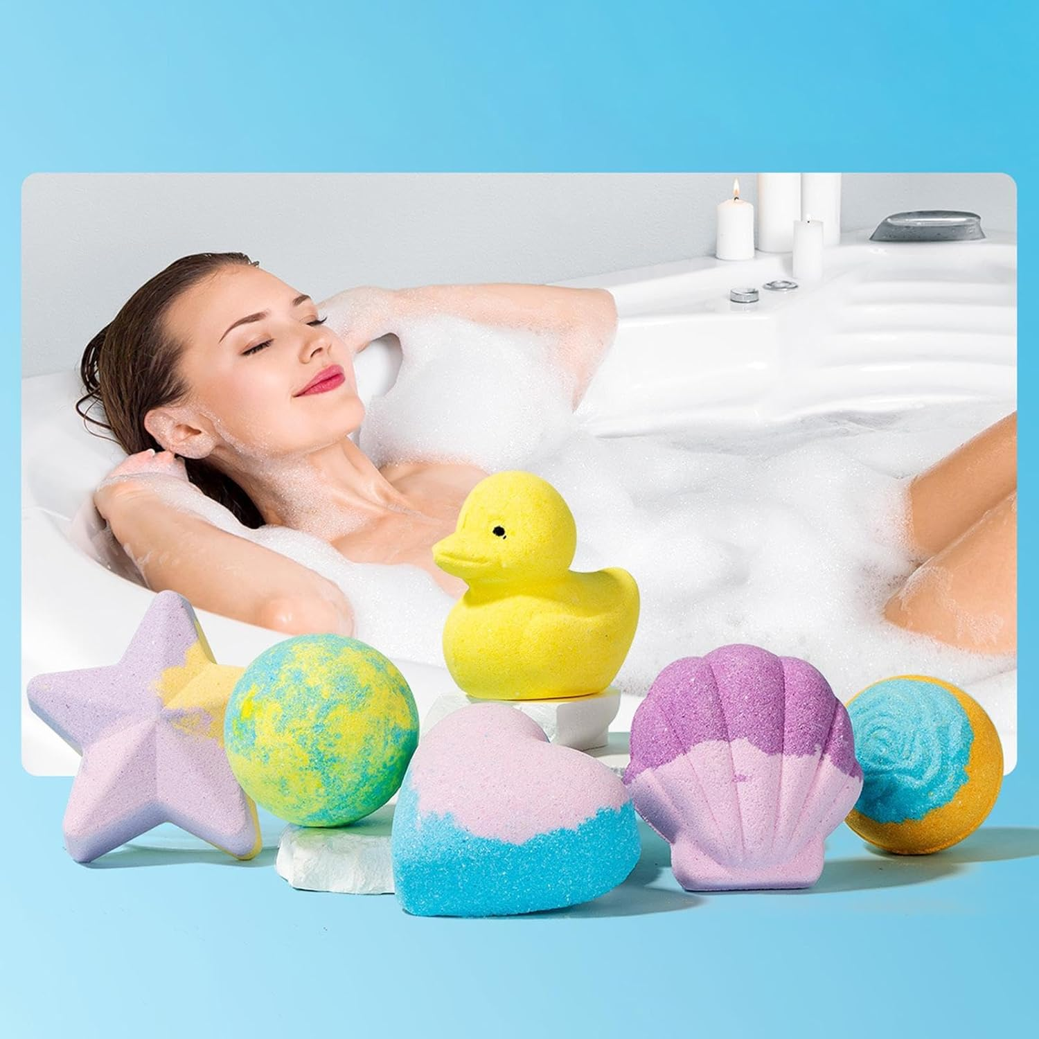 Xasbseulk Shower Bubble Ball - Bubble Bath Salt - Body Cleanser for All Skin Types Kids Women Hotel Spa Travel Bathroom Home image number 4