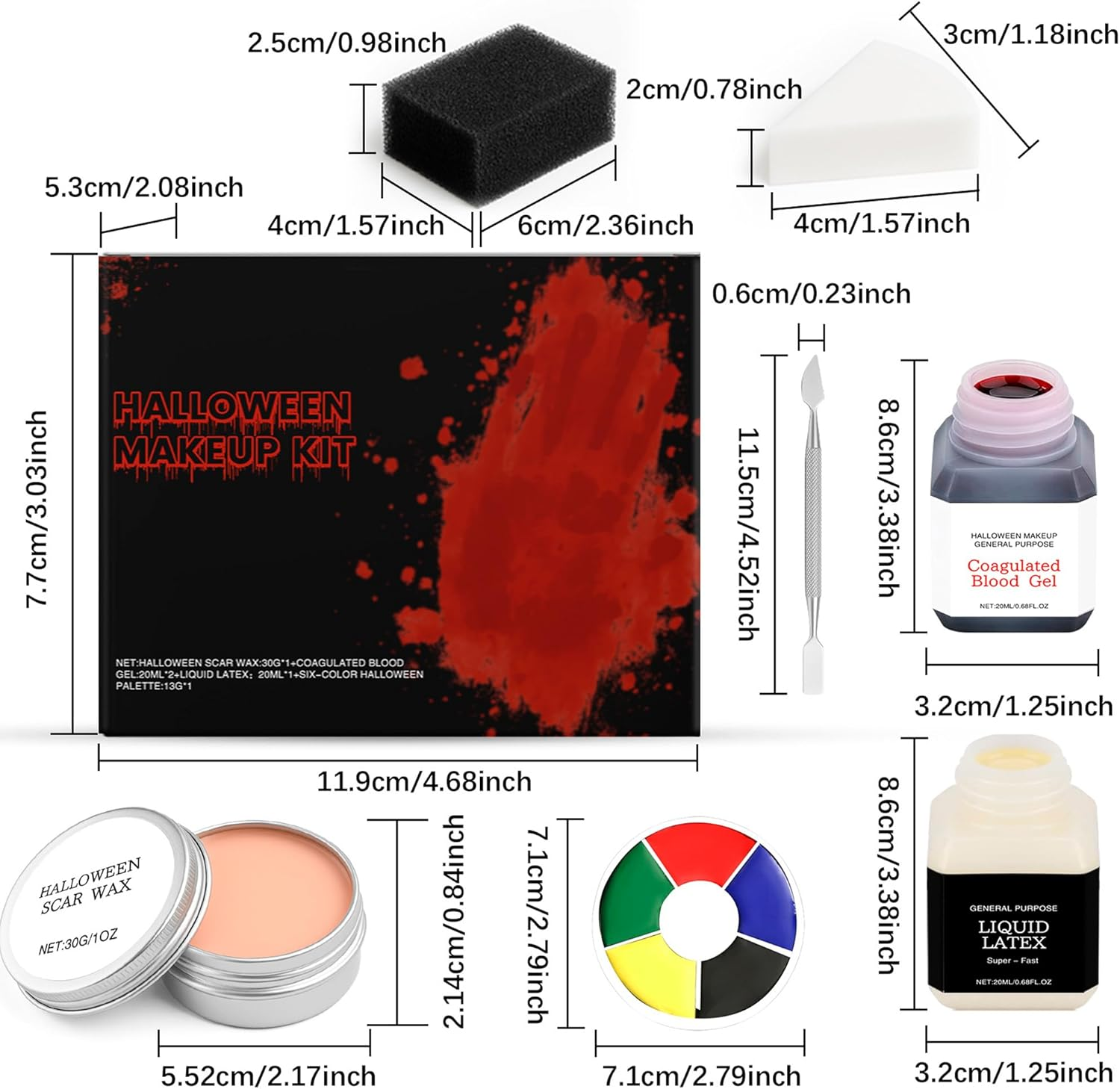Depehelp Halloween SFX Makeup Kit, Professional Special Effects Makeup Set with Scar Wax, Blood Gel, Liquid Latex image number 6