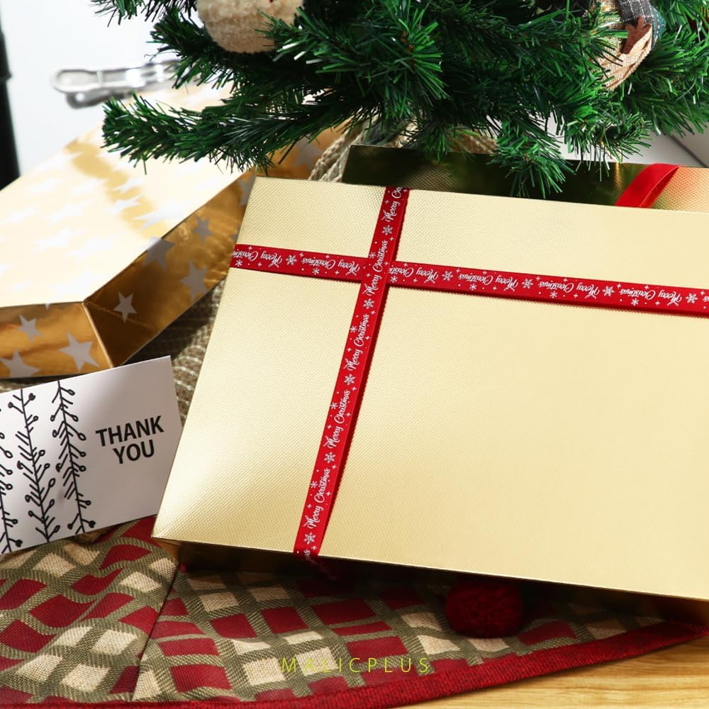 MALICPLUS 12 Gift Boxes with Lids 36.8X24X5 CM, Shirt Boxes, Boxes for Clothes, Gold Gift Boxes, Shirt Gift Boxes (Grain Texture)