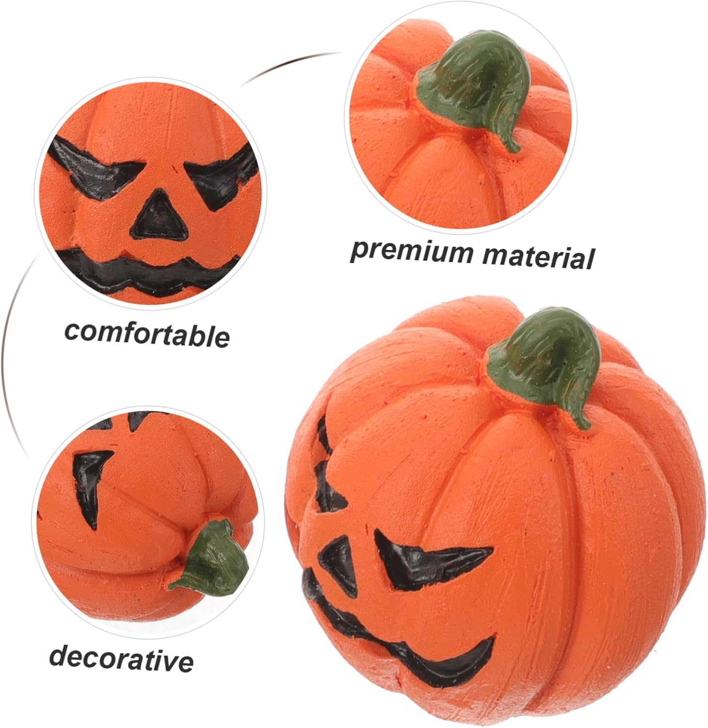 Yardwe 6Pcs Fish Tank Decoration Miniature Halloween Pumpkin Ornament Halloween Pumpkin Decor Desktop Adornment Halloween Miniatures Miniature Halloween Ornament Halloween Party Favors image number 3
