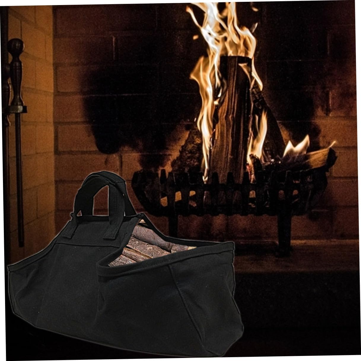 Professional Outdoor Firewood Storage Tote Bag with Hand Strap Heavy-Duty Oxford Cloth Log Carrier for Camping Barbecue and Garden Tools Transport Multipurpose Canvas Pouch For image number 6