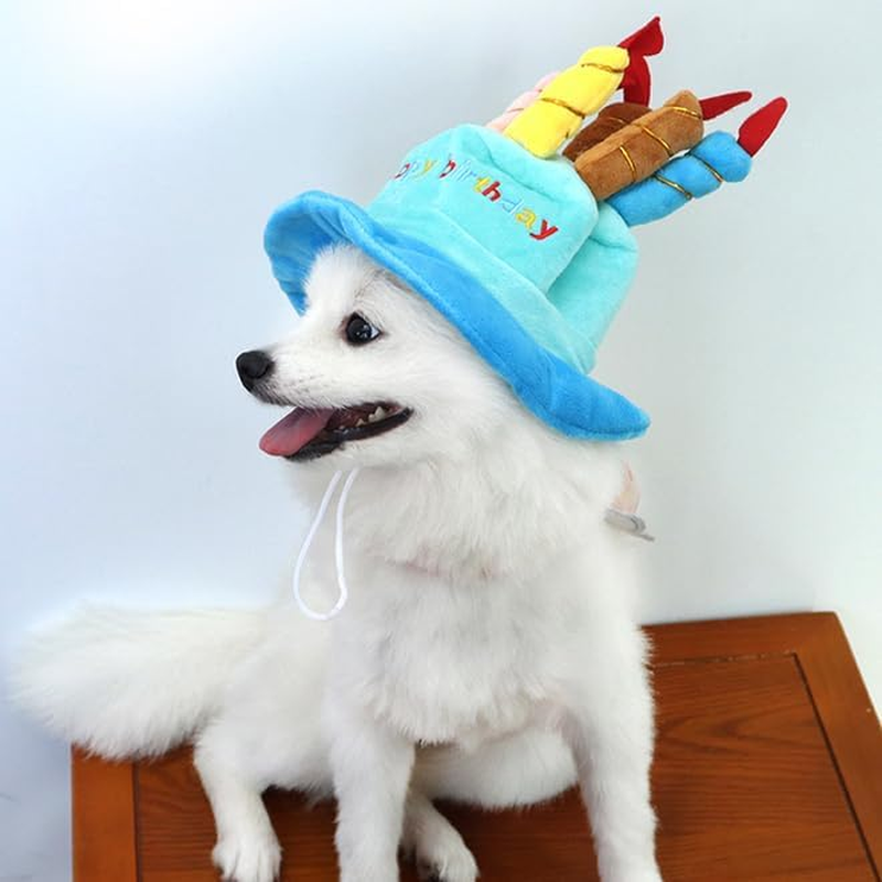 Pet Birthday Hat Plush Gift Cat Dog Cake Hat Party Hat image number 5