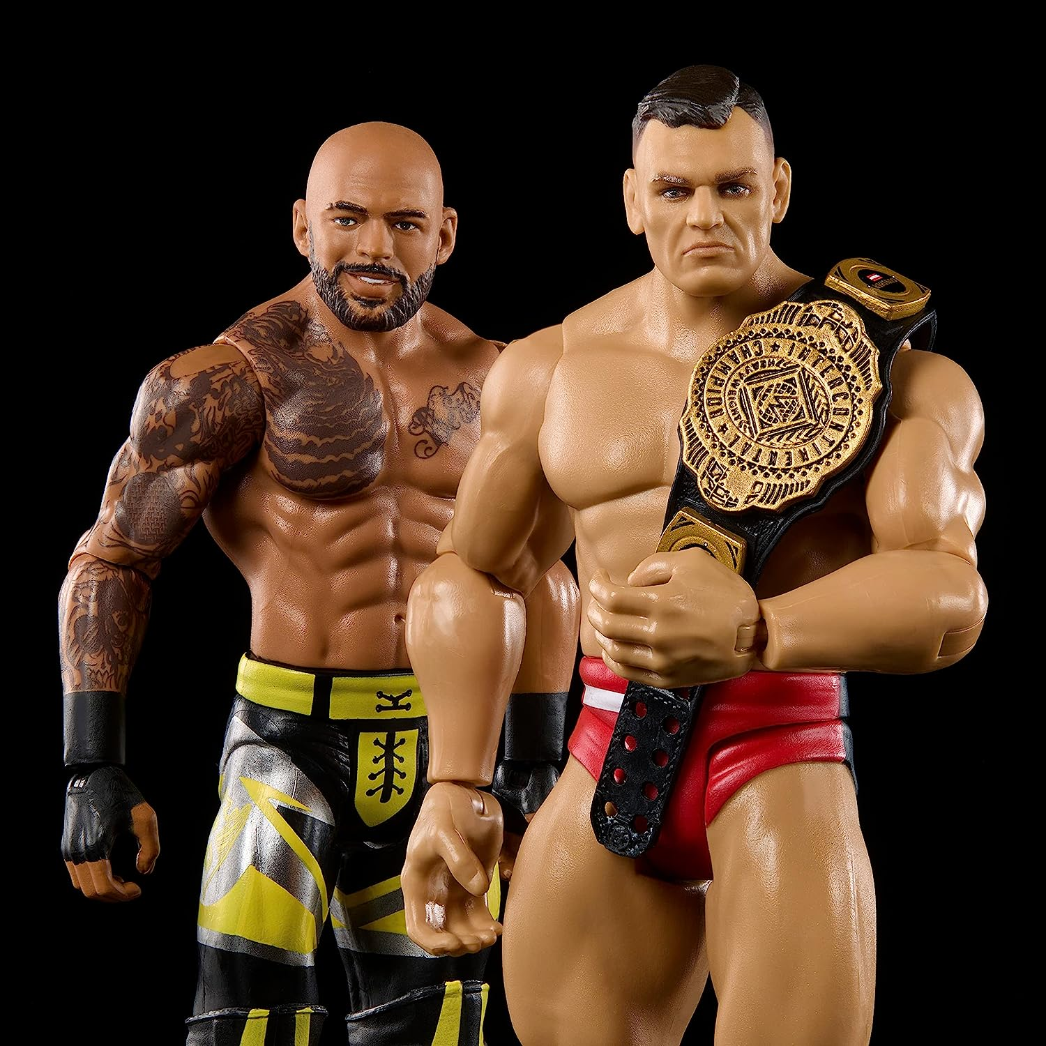 WWE Ricochet Vs Gunther Championship Showdown Action Figure 2-Pack with Intercontinental Championship, 6-Inch
