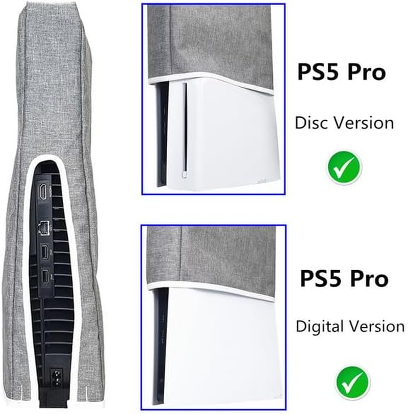 Cover Horizontal for PS5 Pro/Ps5 Slim/Ps5,Ps5 Console Protective Cover Horizontal Dustproof,Easy to Remove Custom Designed for PS5 Pro Console Disc Edition & Digital Edition (Black and White Line) image number 6