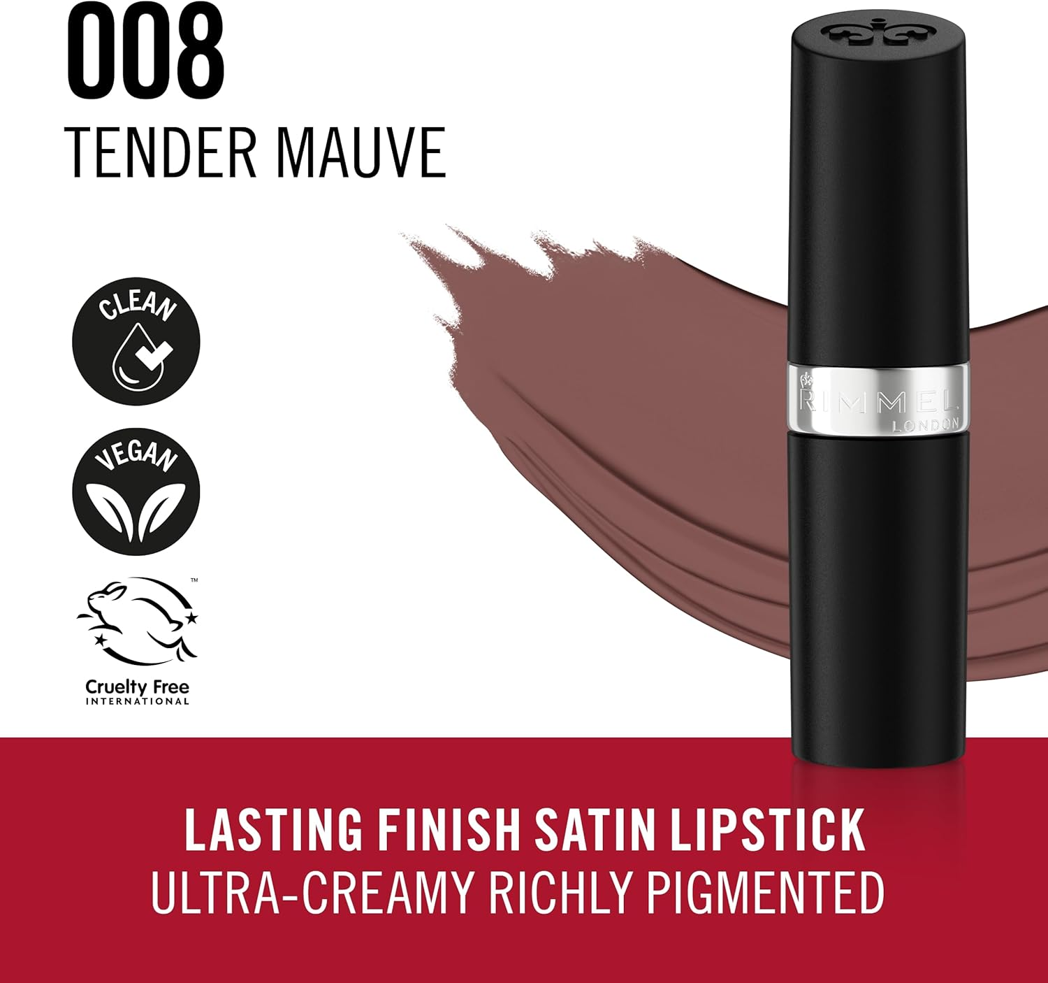 Lasting Finish Lipstick - 08 Rossetto by Rimmel London for Women - 0.14 Oz Lipstick