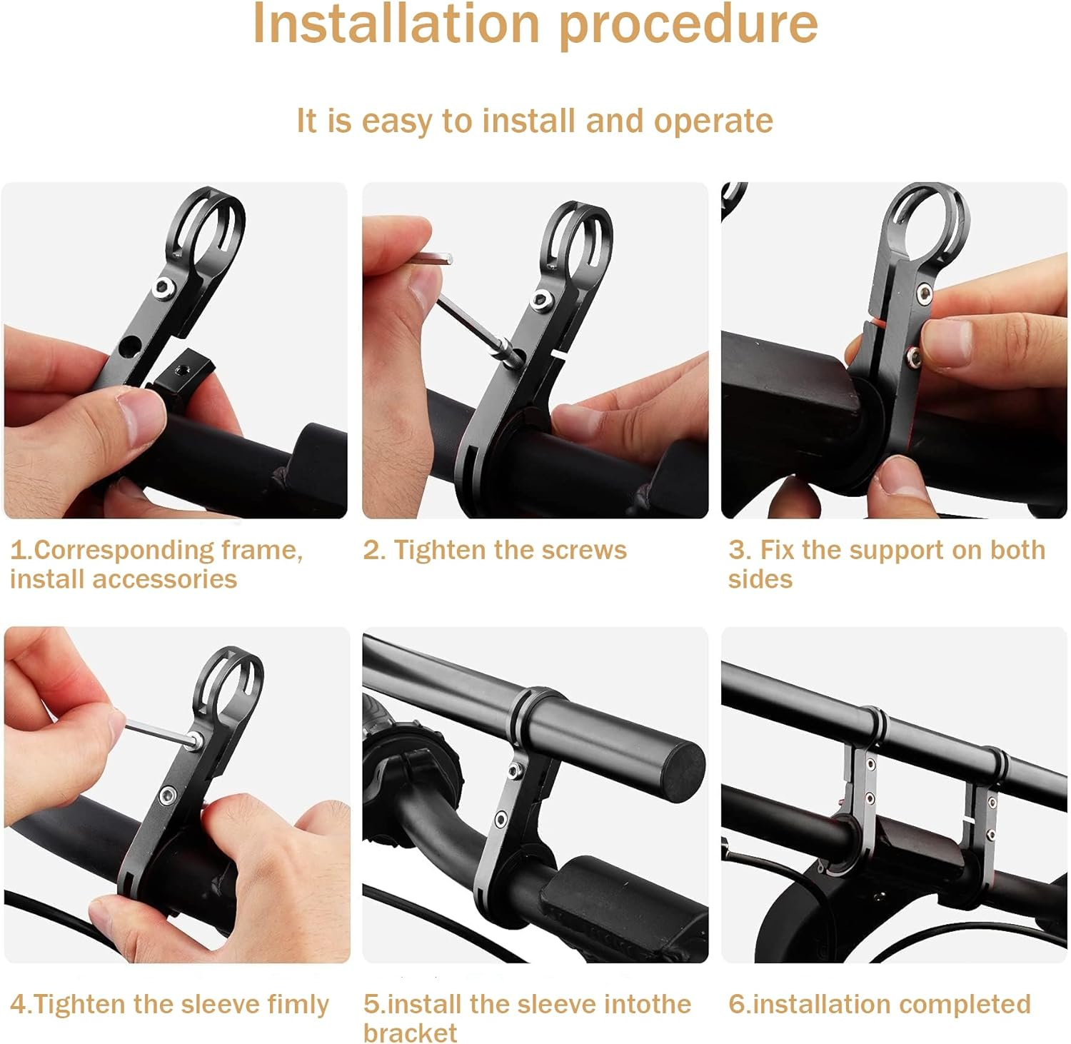 Kiaufdcf Bike Handlebar Extender Aluminum Dual Bike Handlebar Extension Bracket, Bike Handlebar Extender, Lightweight and Durable, for Fixing Bike Speedometer, Gps, Cell Phone Holder Mounts image number 3