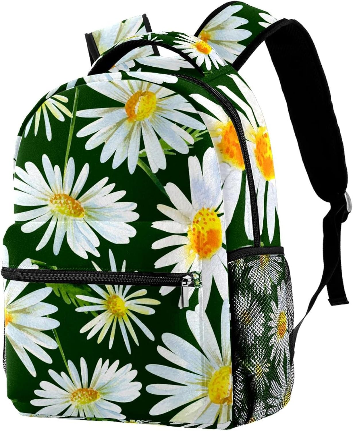 Beautiful Watercolor Daisy Flower Background Backpack Students Shoulder Bags Travel Bag College School Tote Backpacks image number 4