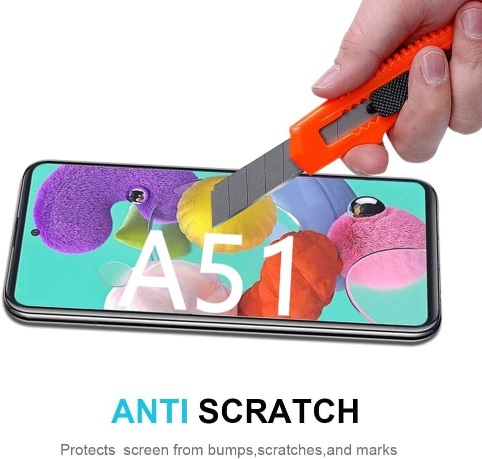 Didisky Tempered Glass Screen Protector for Samsung Galaxy A51 4G / 5G, [4 Pack] Soft Touch,Easy to Clean, Easy to Install, Transparent image number 2