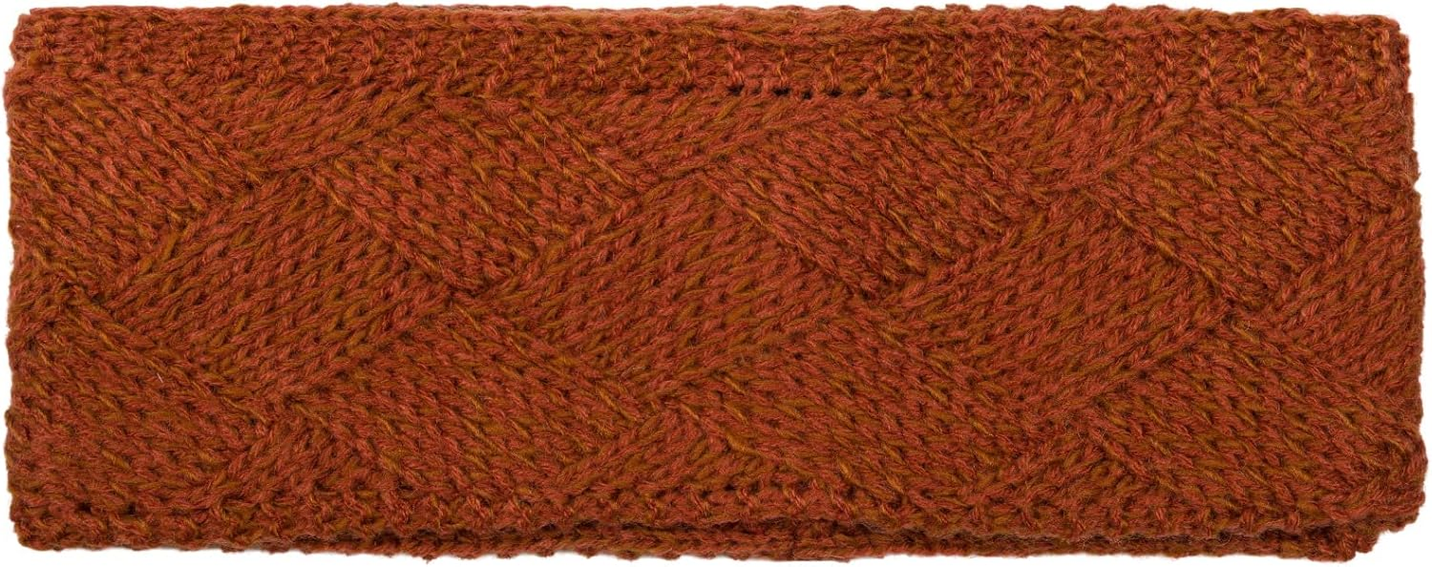 Stylebreaker 04026062 Women'S Knitted Headband Plain with Diamond Pattern, Thermal Fleece Lining, Winter Headband Plain Cream/White