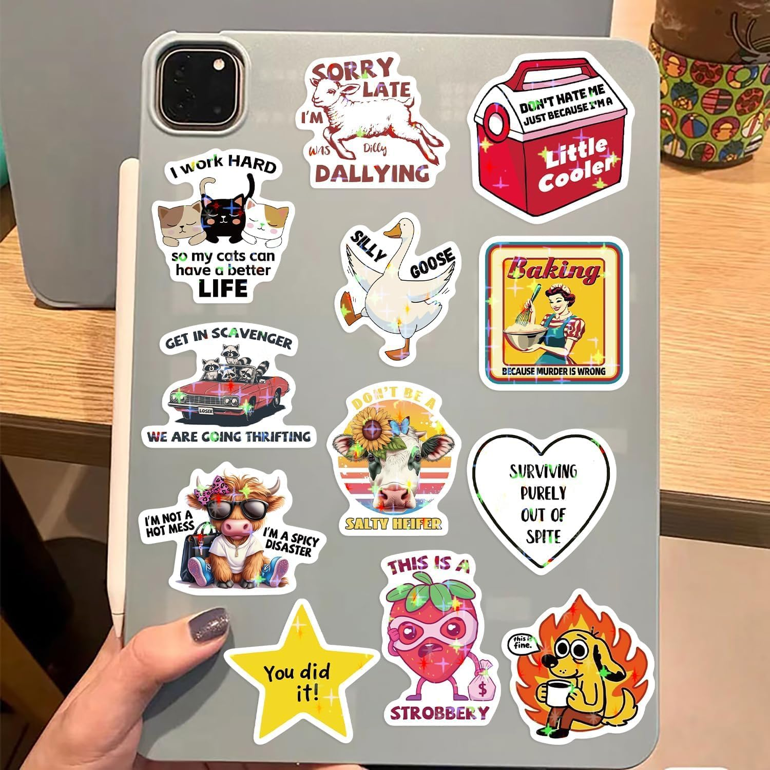 Funny Stickers for Adults 238 PCS - Holographic Sarcastic Meme Decals | Waterproof Vinyl Laptop Stickers, Water Bottle, Phone, Kindle | No Repeats (238 Funny Stickers) image number 6