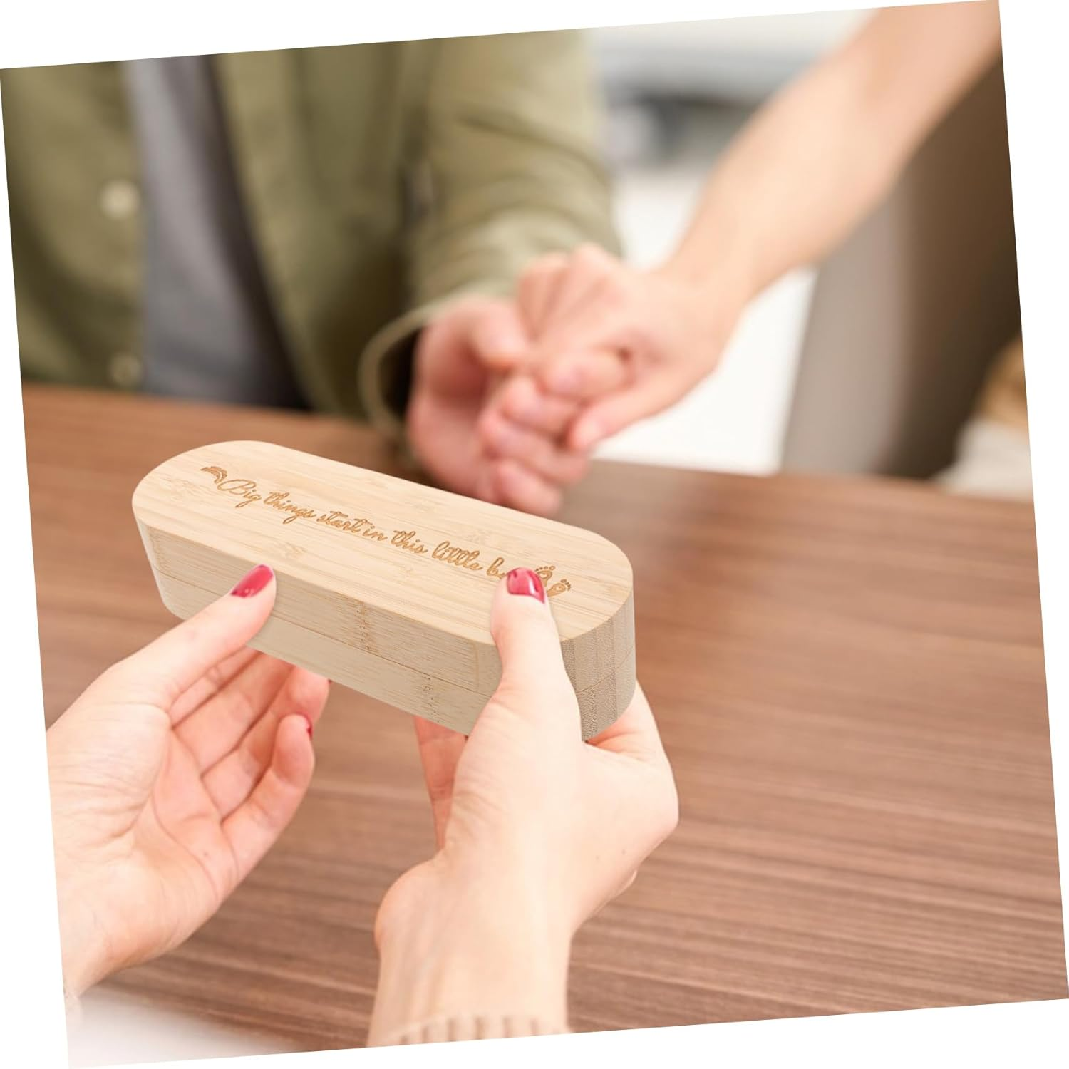 Wooden Pregnancy Test Kit Reveal Box Surprise Keepsake for Grandparents Announcement Present Box Wooden Souvenir image number 5