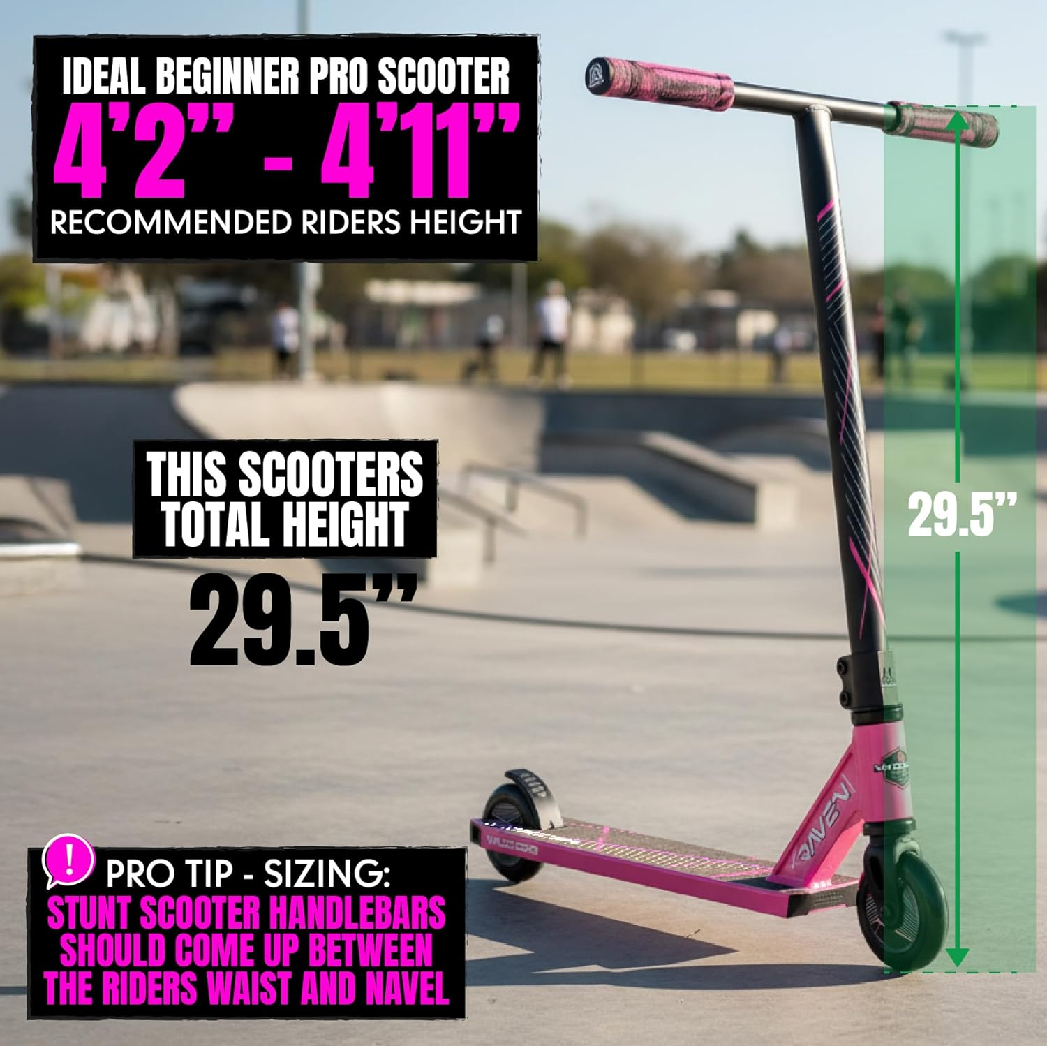 Pro Stunt Scooter for Kids Ages 5-12 Lightweight Durable Trick Scooter for Skatepark and Street &ndash; Easy Assembly &ndash; Madd Gear MG2 - Black / Black image number 4