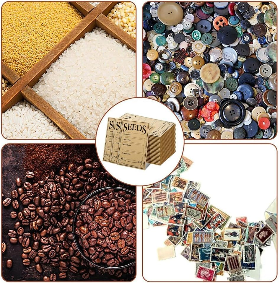 Synpinya 100Pcs Seed Envelopes 3.1X4.7 Inch, Seed Envelopes Brown Paper Seed Packets Envelopes for Storage Vegetable Preprinted image number 3
