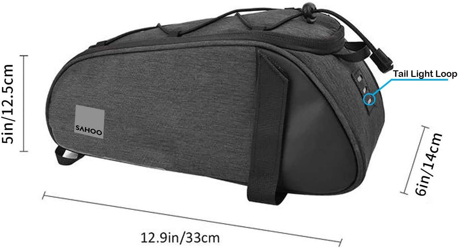 SAHOO Top Pannier Rack Bike Trunk Bag - 7L with Universal Fit Straps image number 1