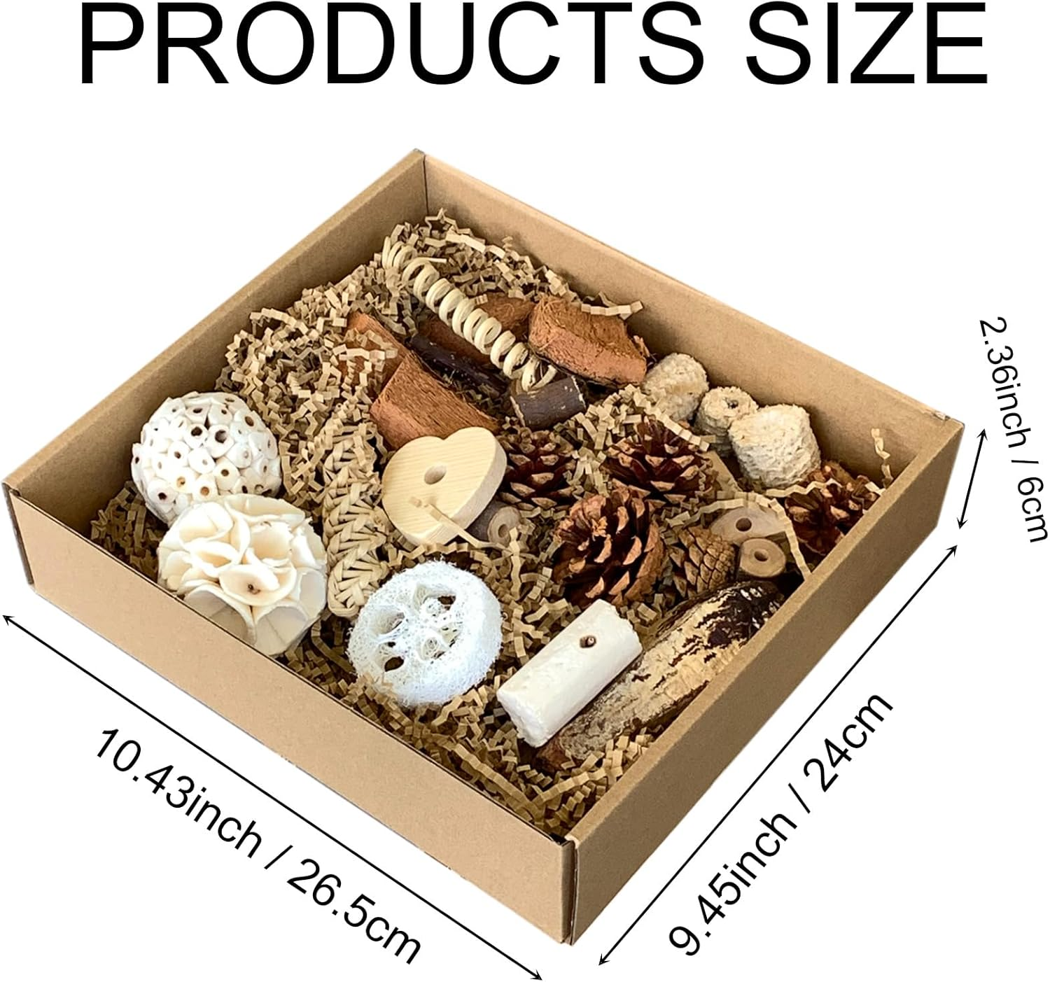 Bird Foraging Shredding Toys Box, Birds Natural Interactive Chew and Forage Toy for Parakeets, Parrot, Cockatiels, Conures, Lovebirds image number 5