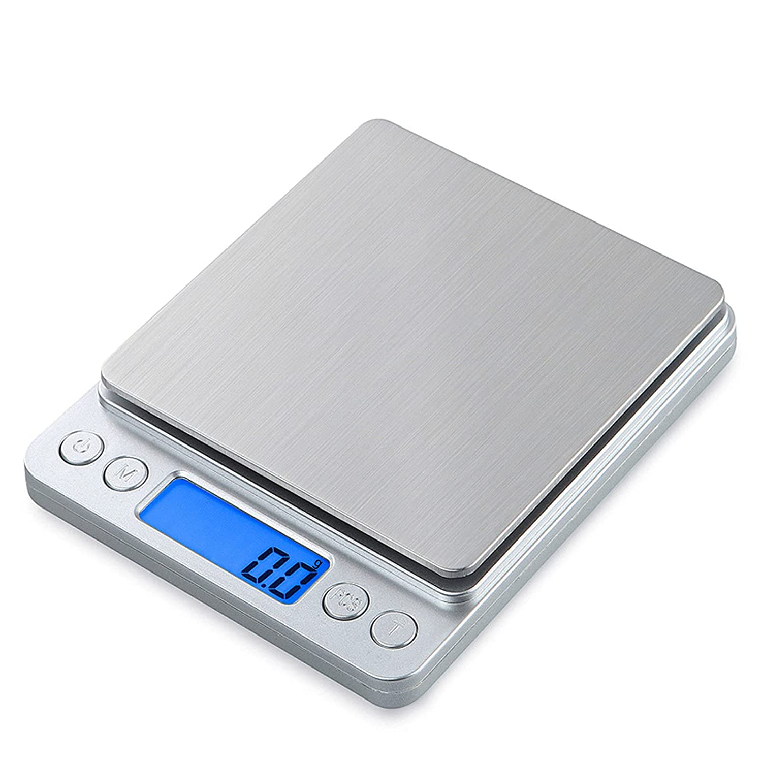 Small Digital Scale,3Kg/0.1G,Kitchen Scale,Food Scale,With Blue Backlit LCD Display, 6 Units, Auto Off, Tare, PCS Function, Stainless Steel, Battery Included,Soft Tape Included(150Cm) image number 3