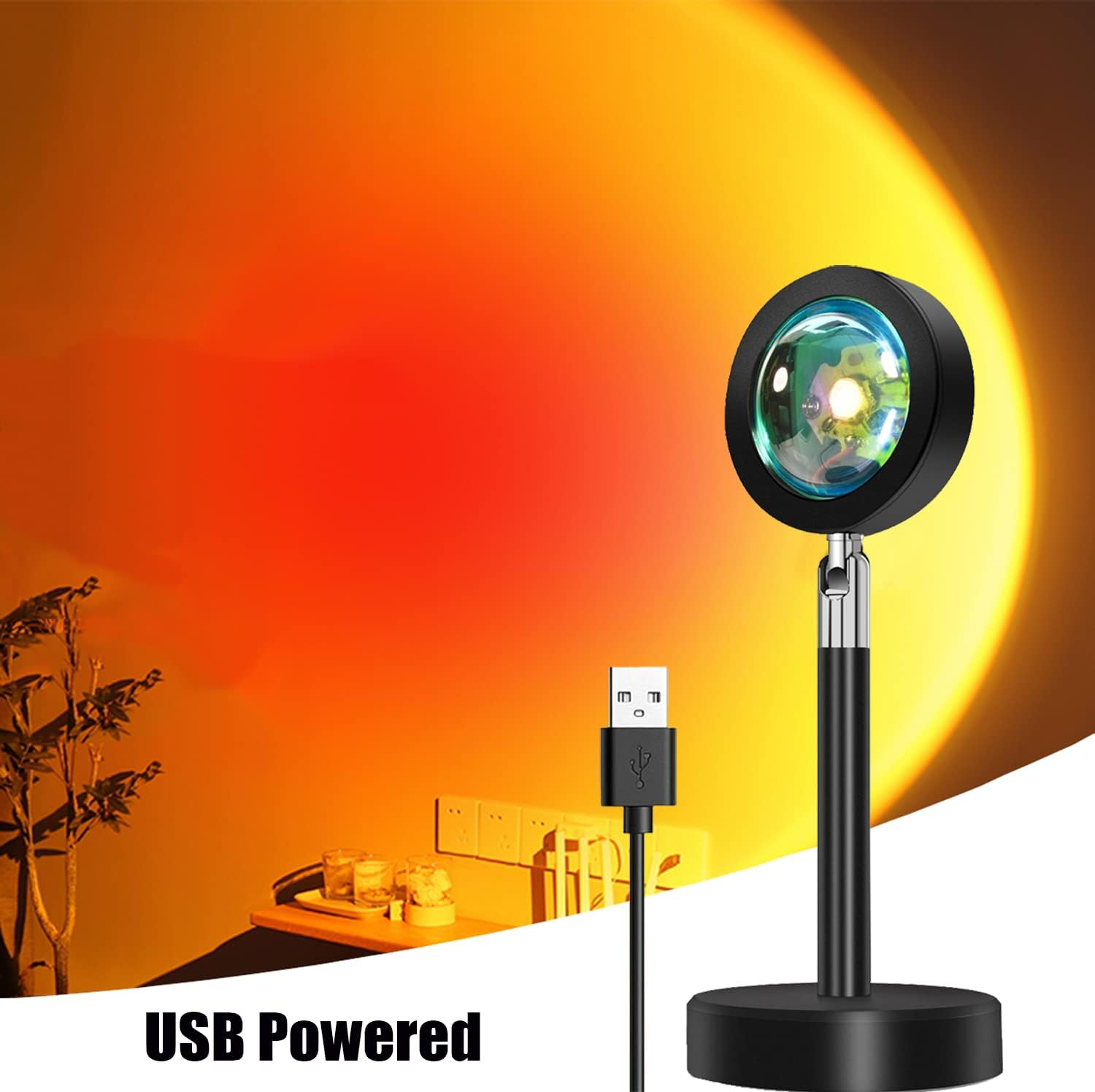 HFAN Sunset Lamp Projection with Remote & App Control 16 Colors 360&deg; Rotating Led Solset Sunset Light Projector, Sunlight Lamp Projector for Selfie/Photography/Party/Home/Bedroom Decor image number 4