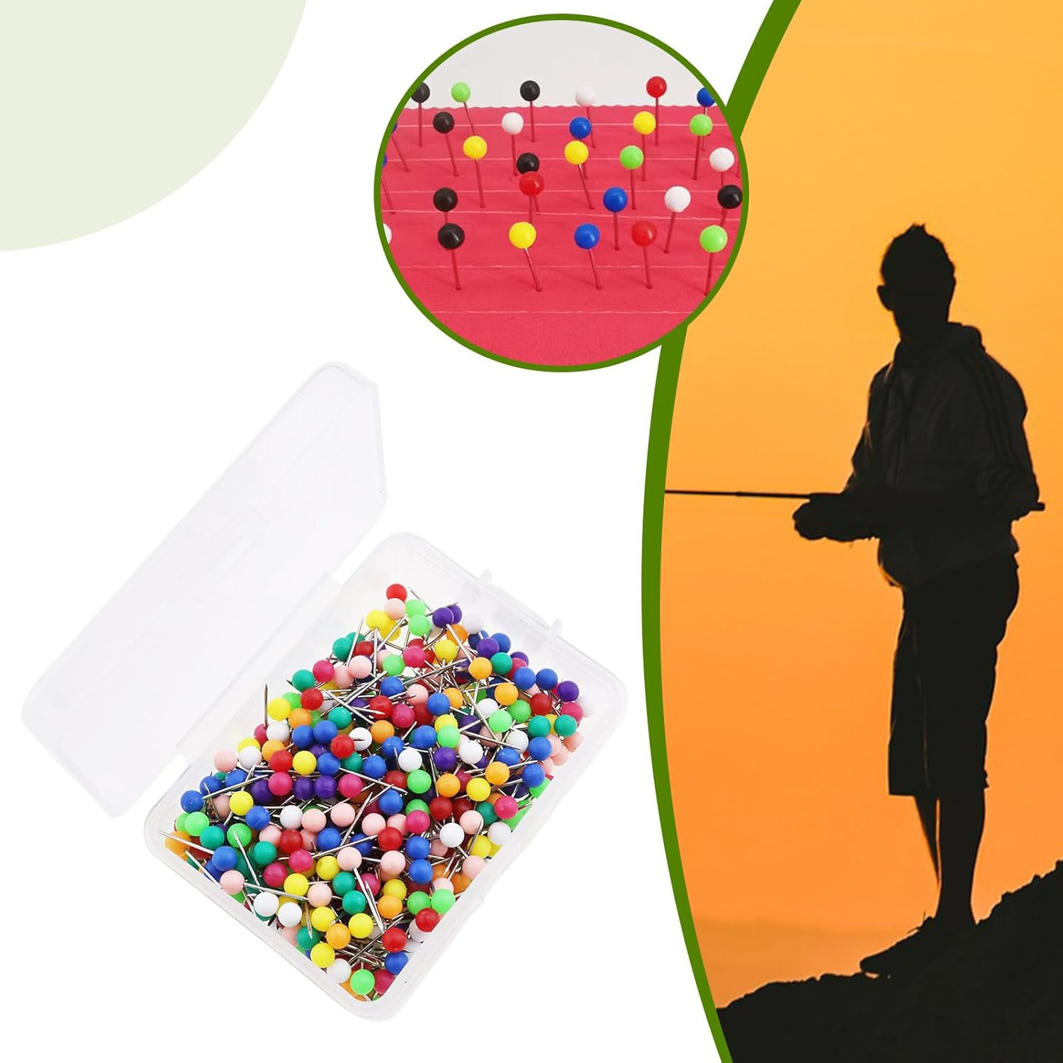 Ecsing 500PCS Carp Fishing Line Winder Pin 3.8X14.8Mm Positioning Pin Fit for a Various of Carp Fishing Rig Safe Boxes for Carp Hair Rigs Ronnie Rigs Color Mixed image number 6