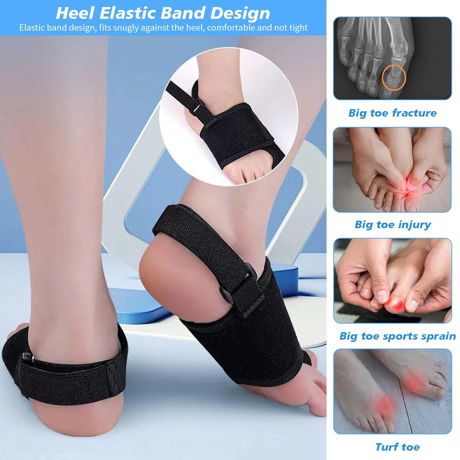 2 Pieces Upgraded Bunion Corrector Left + Right, Bunion Splint & Big Toe Straightener for Unisex, Brace Splint Pads Premium Orthopedic Big Toe Straightener for Valgus Hallux Pain Relief image number 1